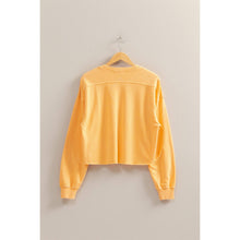 Load image into Gallery viewer, Blue Cropped Sweatshirt With Raw Hem