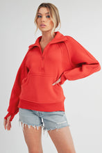 Load image into Gallery viewer, Long Dove Funnel Neck Half Zip: Pink