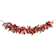 Load image into Gallery viewer, Primitive Candy Cane Colors Rag Garland