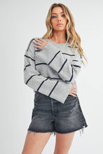 Load image into Gallery viewer, Emmanuelle Sweater: Heather Gray/Navy / Contemporary