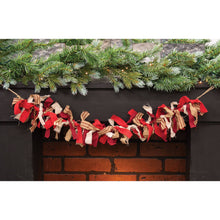 Load image into Gallery viewer, Primitive Candy Cane Colors Rag Garland