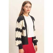 Load image into Gallery viewer, Oversized Scallop Pattern Knit Cardigan: D.GREEN