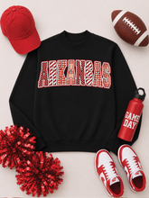 Load image into Gallery viewer, Mixed Pattern Big Letter Custom Graphic Mock Neck Sweatshirt: Black