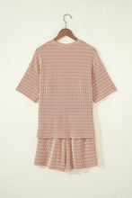 Load image into Gallery viewer, PRETTY BASH Stripe Corded Knit Tee & Short Set
: Sky Blue Stripe / S