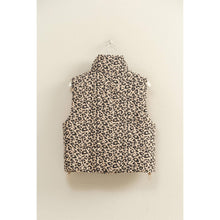 Load image into Gallery viewer, Leopard Print Puffer Vest: CREAM