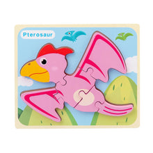 Load image into Gallery viewer, 3D Wooden Dinosaur Puzzle, Buckle Design for Early Education: Green / One Size