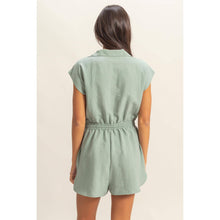 Load image into Gallery viewer, Sage Collared Romper