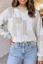 Load image into Gallery viewer, LAS Patchwork Floral Print Mock Neck Sweatshirt (S-XL): Green / L