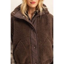 Load image into Gallery viewer, Cozy Sherpa Vest Jacket with Tie-Up Side Details: BROWN