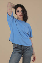 Load image into Gallery viewer, Mineral Washed Knit Top with Pocket: PINK