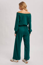 Load image into Gallery viewer, WIDE NECK OFF THE SHOULDER KNIT JUMPSUIT: IVORY