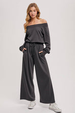 Load image into Gallery viewer, WIDE NECK OFF THE SHOULDER KNIT JUMPSUIT: IVORY