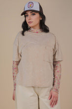 Load image into Gallery viewer, Mineral Washed Knit Top with Pocket: PINK