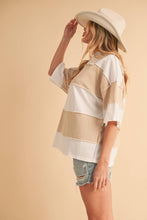 Load image into Gallery viewer, Polly Color Block Top: Salmon Mauve / Contemporary