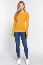 Load image into Gallery viewer, Long Sleeve Crew Neck Thermal Knit Top : HGY-h grey