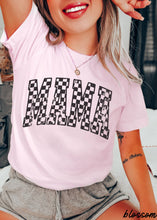 Load image into Gallery viewer, Mama Outline Checkered Tee: Espresso