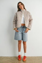 Load image into Gallery viewer, FLORAL QUILTED JACKET WITH LIGHTWEIGHT BOHO PRINT: LAVENDER / IVORY