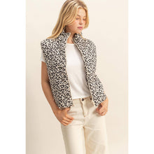 Load image into Gallery viewer, Leopard Print Puffer Vest: CREAM