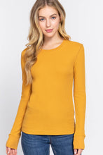 Load image into Gallery viewer, Long Sleeve Crew Neck Thermal Knit Top : HGY-h grey