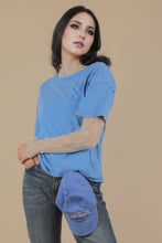 Load image into Gallery viewer, Mineral Washed Knit Top with Pocket: PINK