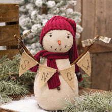 Load image into Gallery viewer, Snowman Doll w/"Snow" Banner