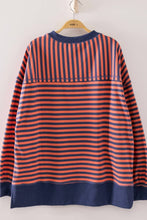 Load image into Gallery viewer, NT11927-Stripe Comfy Casual Oversized Knit Top: RED/CREAM / S-M-L/2-2-2