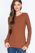 Load image into Gallery viewer, Long Sleeve Crew Neck Thermal Knit Top : IVY-ivory
