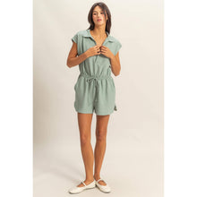 Load image into Gallery viewer, Sage Collared Romper