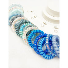 Load image into Gallery viewer, Blue Tone Multi Design Spiral Hair Ties: MIX COLOR / ONE(12)