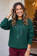 Load image into Gallery viewer, LAS Christmas Back Plaid Bow Knot Ribbon Sweater (S-XL): Blackish Green / S