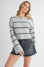 Load image into Gallery viewer, Emmanuelle Sweater: Heather Gray/Navy / Contemporary