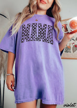 Load image into Gallery viewer, Mama Outline Checkered Tee: Espresso