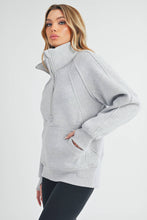 Load image into Gallery viewer, Long Dove Funnel Neck Half Zip: Pink
