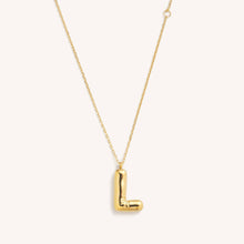 Load image into Gallery viewer, Bubble Initial Charm Necklaces- Gold: C