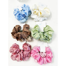 Load image into Gallery viewer, Duo Dull Satin and Textured Pattern Scrunchie Set: MIX COLOR / ONE(12)