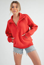 Load image into Gallery viewer, Long Dove Funnel Neck Half Zip: Pink