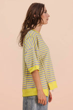Load image into Gallery viewer, NT12481-Oversized Stripe Casual Knit Top: RED/CREAM / S-M-L/2-2-2