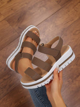 Load image into Gallery viewer, Hollow Out Buckle PU Leather Platform Sandals: Black