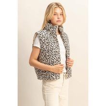 Load image into Gallery viewer, Leopard Print Puffer Vest: CREAM