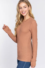 Load image into Gallery viewer, Long Sleeve Crew Neck Thermal Knit Top : IVY-ivory