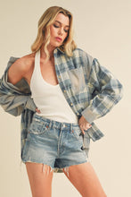 Load image into Gallery viewer, Kambrie Plaid Flannel Shirt: Blue Multi / Contemporary