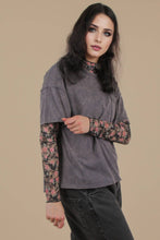 Load image into Gallery viewer, Mineral Washed Knit Top with Pocket: PINK