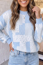 Load image into Gallery viewer, LAS Patchwork Floral Print Mock Neck Sweatshirt (S-XL): Green / M
