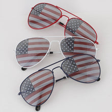 Load image into Gallery viewer, Merican Flag Aviator Sunglasses: Mix Color
