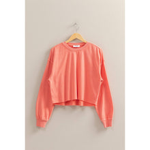 Load image into Gallery viewer, Blue Cropped Sweatshirt With Raw Hem