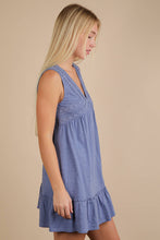 Load image into Gallery viewer, Trim Detail V-Neck Knit Mini Dress: CORAL