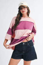 Load image into Gallery viewer, Polly Color Block Top: Salmon Mauve / Contemporary