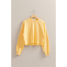 Load image into Gallery viewer, Blue Cropped Sweatshirt With Raw Hem