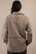 Load image into Gallery viewer, Mineral Washed Oversized French Terry Knit Top: MOCHA