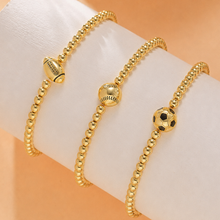 Load image into Gallery viewer, GAME DAY FOOTBALL BASEBALL BALL CHAIN BRACELET | 40B5255: FOOTBALL
